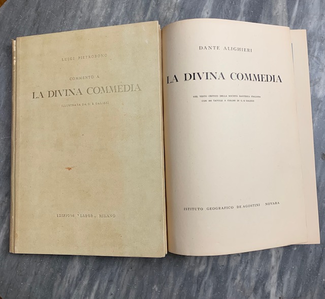 La Divina Commedia nel testo critico della Società Dantesca Italiana con 105 tavole a colori di G. B. Galizzi